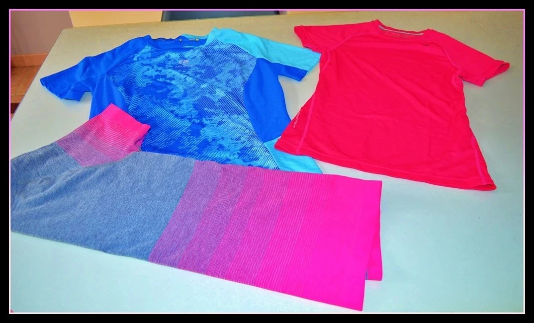 T-shirts Artengo – S – Fuchsia/bleu – Lot De 3